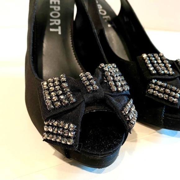 🌸Report - Black Sling Back Platform Dress Shoes Size 8.5 - Picture 9 of 10